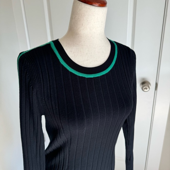 Daily Practice by Anthropologie Long-Sleeve Sporty Sweater Dress Black Green - Picture 5 of 12